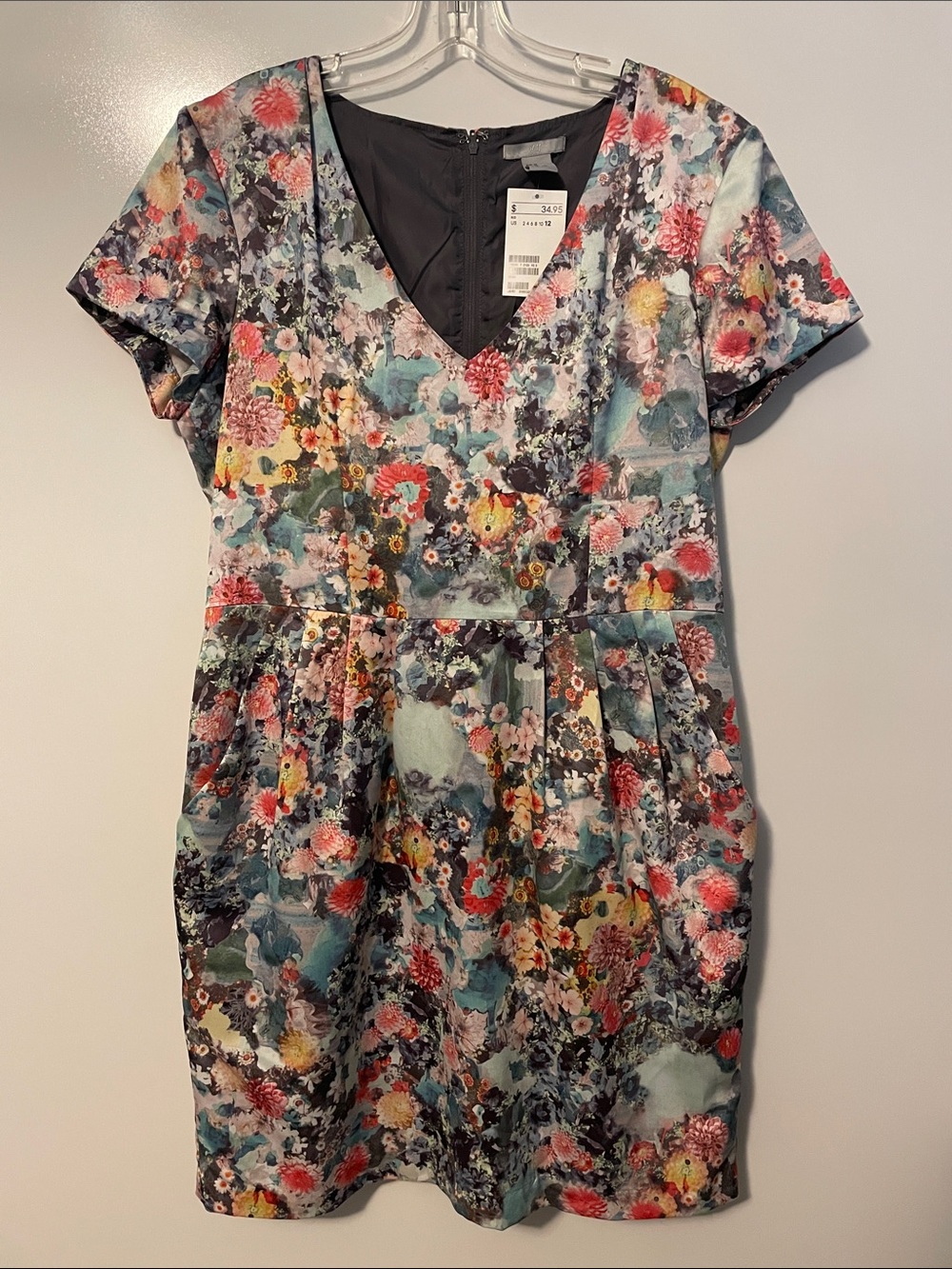 H&M Floral Pocket Dress Size 12 NWT